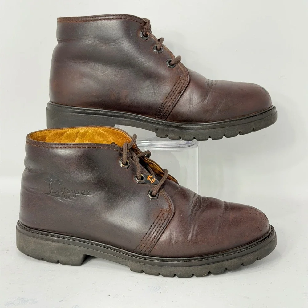 Havana Joe Brown Leather Chukka Boots Spain 201-B Women Size 8 Ankle Lug Sole